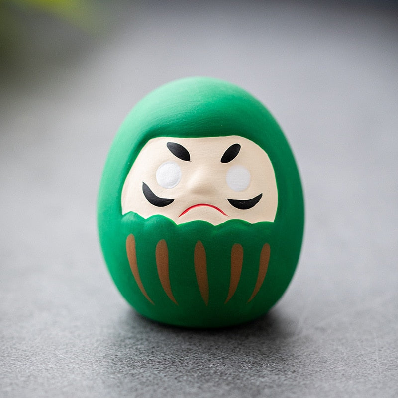 Japanese Ceramic Daruma Doll Crafts Lucky Charm Fortune Ornament Landscape Home Decor Miniature Accessories Gifts Desk acacuss
