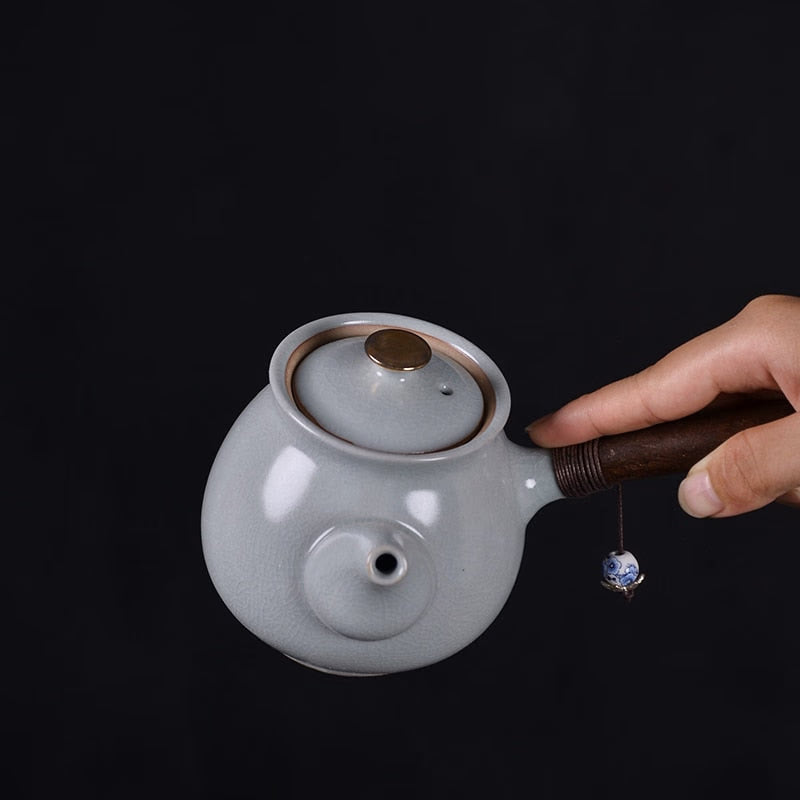 Japanese Ceramic Kyusu Teapot Vintage Side Handle Tea po Drinkware 200ML acacuss