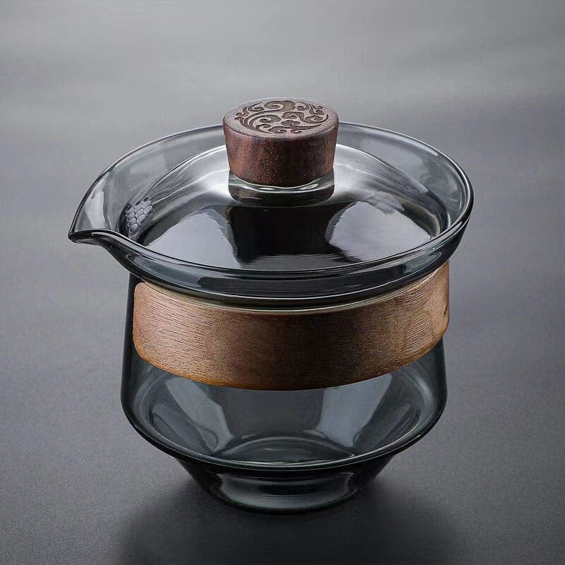 Japanese Glass Gaiwan Tea Tureen Single Heat-resistant and Scald Proof Sancai Cup Tea Set Kung Fu Tea Cup and Bowl acacuss