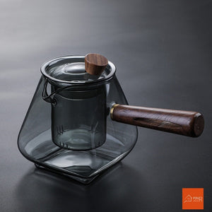 Japanese Glass Teapot Wooden Handle Boil Teapot Electric Ceramic Oven Tea Maker High-end Tea Set Heat-resistant Teapot 700ml acacuss