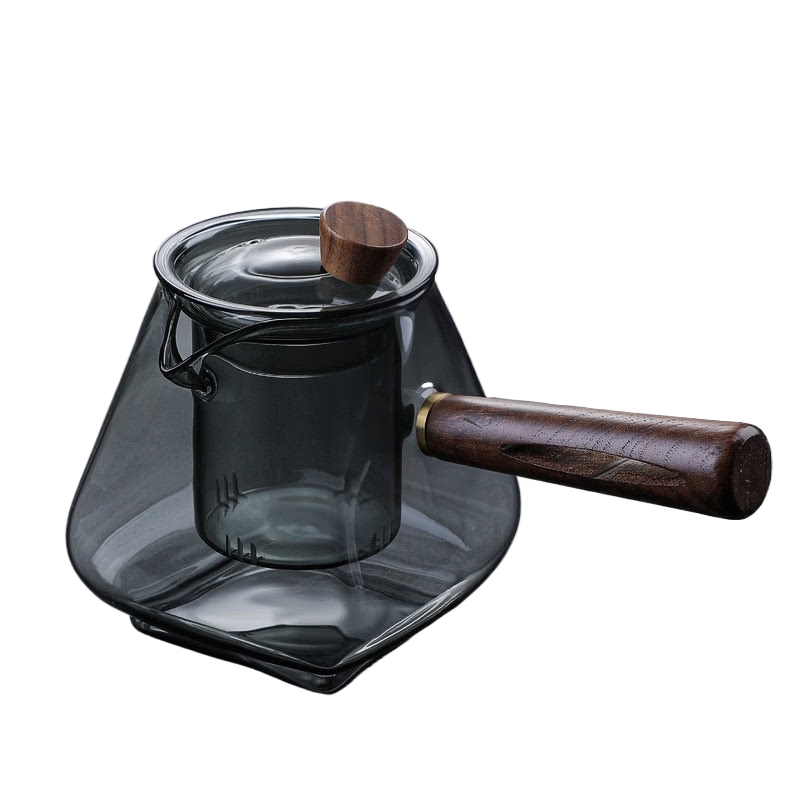 Japanese Glass Teapot Wooden Handle Boil Teapot Electric Ceramic Oven Tea Maker High-end Tea Set Heat-resistant Teapot 700ml acacuss