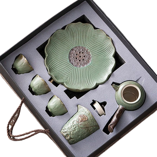 Japanese Kung Fu Tea Set Home Ceramic Teacup Teapot Rough Pottery Simple Portable Travel Tea Set Tea Pot and Cup Set acacuss