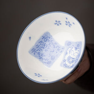 Japanese Lovely Cat Ceramic Matcha Bowl with Bamboo Whisk and Chasen Holder acacuss