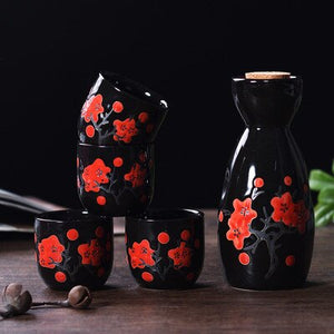 Japanese Sake Pot Set Fruit Wine Mug Sake Cup Household Baijiu Wine Mug Ceramic Sake Wine Set acacuss