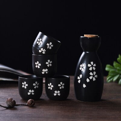 Japanese Sake Pot Set Fruit Wine Mug Sake Cup Household Baijiu Wine Mug Ceramic Sake Wine Set acacuss