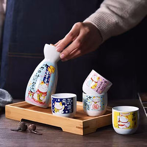 Japanese Sake Pot Set Fruit Wine Mug Sake Cup Household Baijiu Wine Mug Ceramic Sake Wine Set acacuss