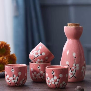 Japanese Sake Pot Set Fruit Wine Mug Sake Cup Household Baijiu Wine Mug Ceramic Sake Wine Set acacuss