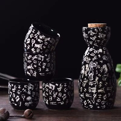 Japanese Sake Pot Set Fruit Wine Mug Sake Cup Household Baijiu Wine Mug Ceramic Sake Wine Set acacuss