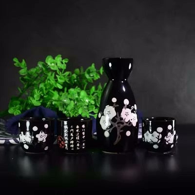 Japanese Sake Pot Set Fruit Wine Mug Sake Cup Household Baijiu Wine Mug Ceramic Sake Wine Set acacuss