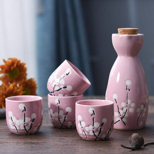 Japanese Sake Pot Set Fruit Wine Mug Sake Cup Household Baijiu Wine Mug Ceramic Sake Wine Set acacuss