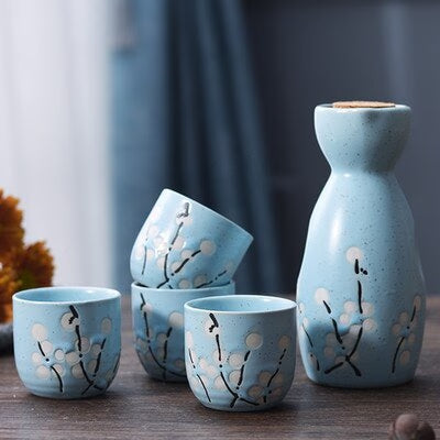 Japanese Sake Pot Set Fruit Wine Mug Sake Cup Household Baijiu Wine Mug Ceramic Sake Wine Set acacuss