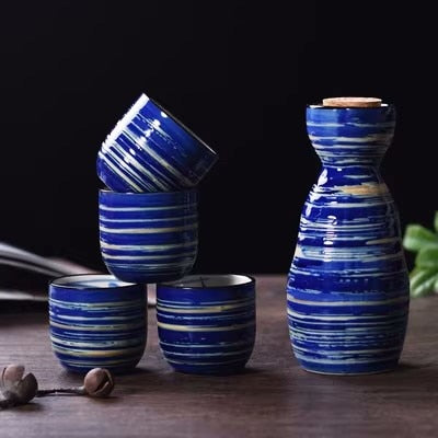 Japanese Sake Pot Set Fruit Wine Mug Sake Cup Household Baijiu Wine Mug Ceramic Sake Wine Set acacuss