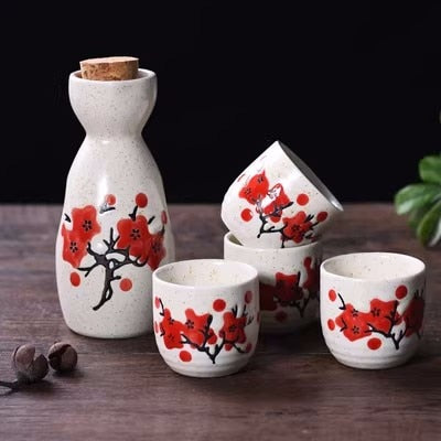 Japanese Sake Pot Set Fruit Wine Mug Sake Cup Household Baijiu Wine Mug Ceramic Sake Wine Set acacuss