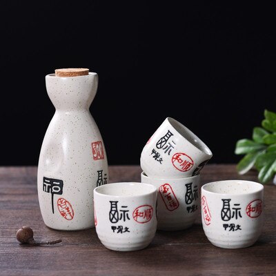 Japanese Sake Pot Set Fruit Wine Mug Sake Cup Household Baijiu Wine Mug Ceramic Sake Wine Set acacuss