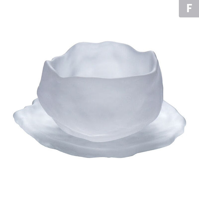 Japanese Style Glass Cup Tasting Transparent/Frozen Tea Cups White Wine Cup Kongfu Master Teacup Tea Cup And Tea Mat 2 Style acacuss