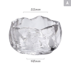 Japanese Style Glass Cup Tasting Transparent/Frozen Tea Cups White Wine Cup Kongfu Master Teacup Tea Cup And Tea Mat 2 Style acacuss