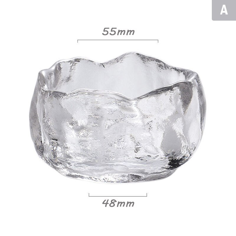 Japanese Style Glass Cup Tasting Transparent/Frozen Tea Cups White Wine Cup Kongfu Master Teacup Tea Cup And Tea Mat 2 Style acacuss