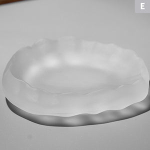 Japanese Style Glass Cup Tasting Transparent/Frozen Tea Cups White Wine Cup Kongfu Master Teacup Tea Cup And Tea Mat 2 Style acacuss