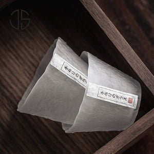 Japanese Style Glaze Teacup and Saucer Set Glass Tea Cup Kung Fu Creative Crystal Coffee Mug Espresso Cups Luxury Sake Cup Gift acacuss