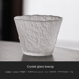 Japanese Style Glaze Teacup and Saucer Set Glass Tea Cup Kung Fu Creative Crystal Coffee Mug Espresso Cups Luxury Sake Cup Gift acacuss