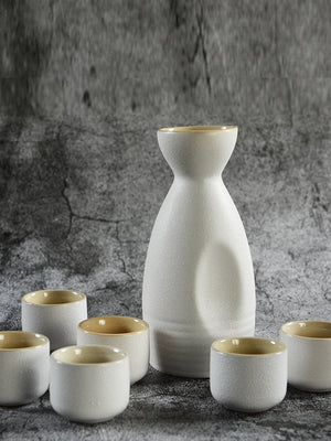 Japanese Style Hip Flasks Vintage Ceramic Sake Pot Cups Set Home Kitchen Office Flagon Liquor Cup acacuss