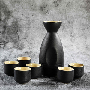 Japanese Style Hip Flasks Vintage Ceramic Sake Pot Cups Set Home Kitchen Office Flagon Liquor Cup acacuss