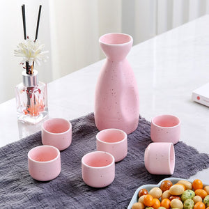 Japanese Style Hip Flasks Vintage Ceramic Sake Pot Cups Set Home Kitchen Office Flagon Liquor Cup acacuss