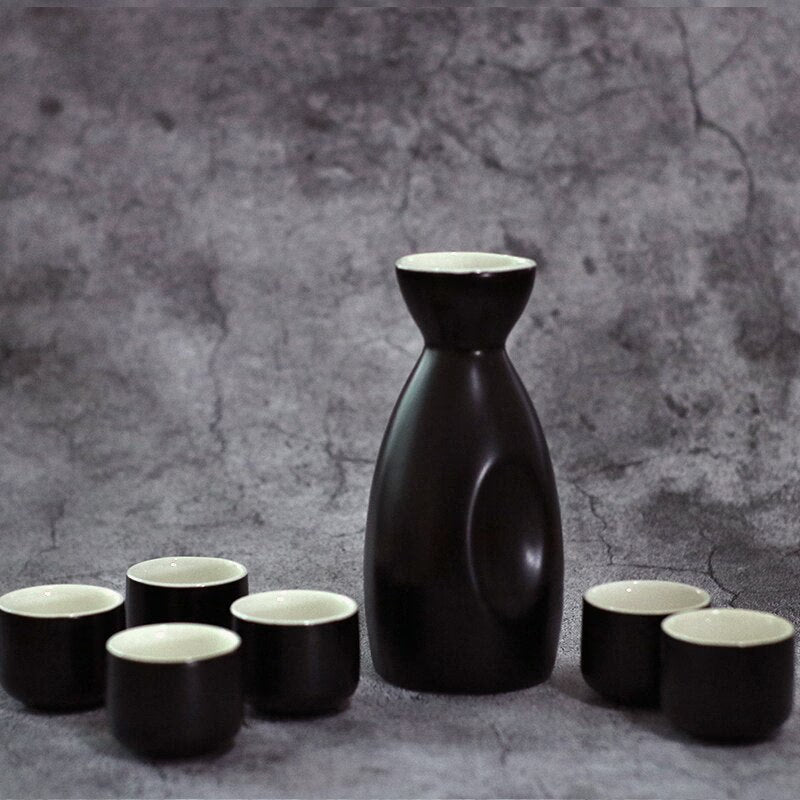 Japanese Style Hip Flasks Vintage Ceramic Sake Pot Cups Set Home Kitchen Office Flagon Liquor Cup acacuss