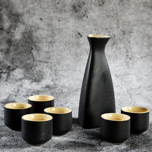 Japanese Style Hip Flasks Vintage Ceramic Sake Pot Cups Set Home Kitchen Office Flagon Liquor Cup acacuss