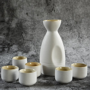 Japanese Style Hip Flasks Vintage Ceramic Sake Pot Cups Set Home Kitchen Office Flagon Liquor Cup acacuss