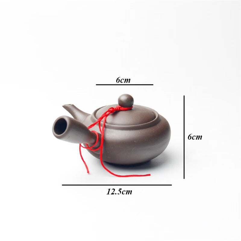 Japanese Style Purple Clay Handmade Tea Pot Chinese Tea Set Creative Office Kung Fu Kettle Ceramic Side Handle Filter Teapot acacuss