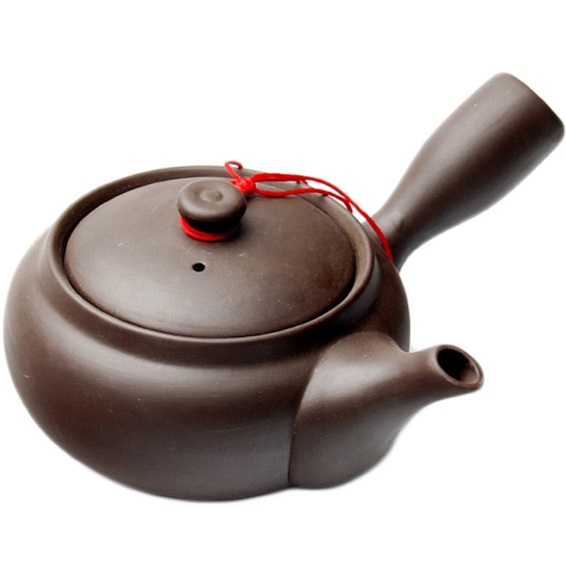 Japanese Style Purple Clay Handmade Tea Pot Chinese Tea Set Creative Office Kung Fu Kettle Ceramic Side Handle Filter Teapot acacuss