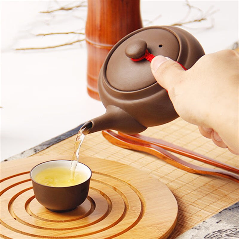 Japanese Style Purple Clay Handmade Tea Pot Chinese Tea Set Creative Office Kung Fu Kettle Ceramic Side Handle Filter Teapot acacuss