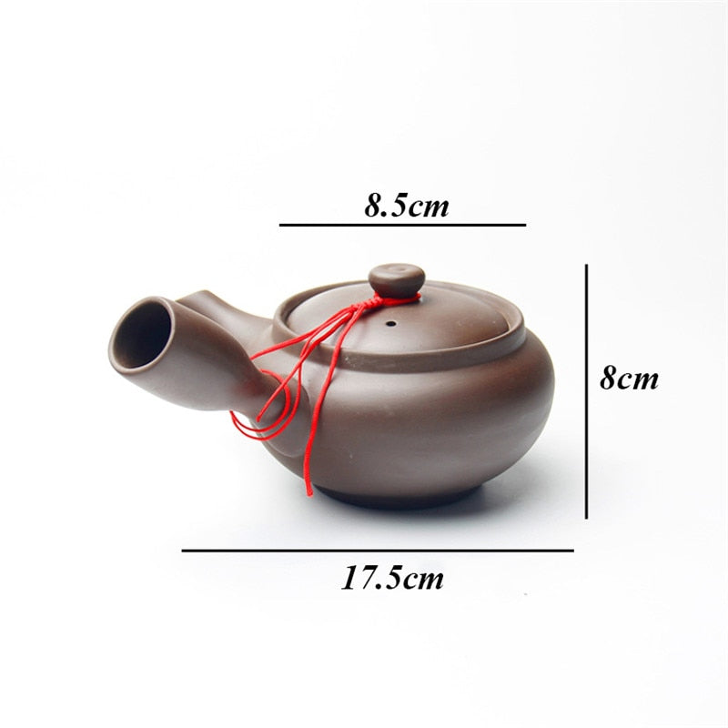 Japanese Style Purple Clay Handmade Tea Pot Chinese Tea Set Creative Office Kung Fu Kettle Ceramic Side Handle Filter Teapot acacuss