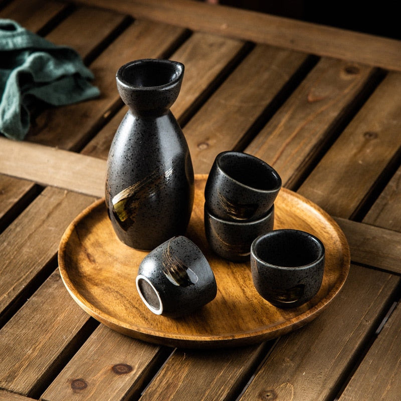 Japanese Style Wine Set, Ceramic Sake Set, Wine Dispenser, White Wine, Rice Wine Cup, Small Wine Glass, Home Drinking Set acacuss