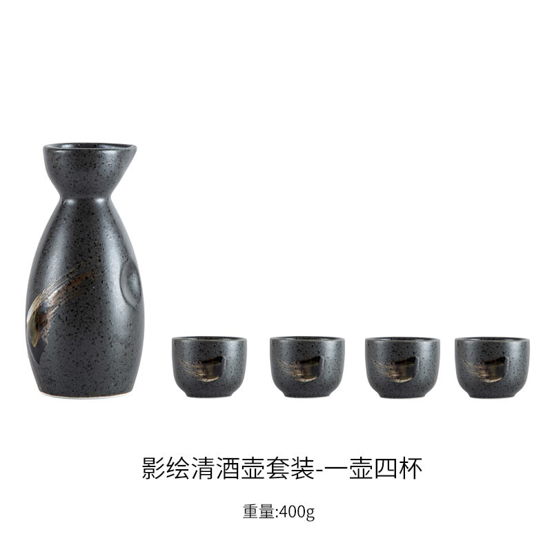 Japanese Style Wine Set, Ceramic Sake Set, Wine Dispenser, White Wine, Rice Wine Cup, Small Wine Glass, Home Drinking Set acacuss