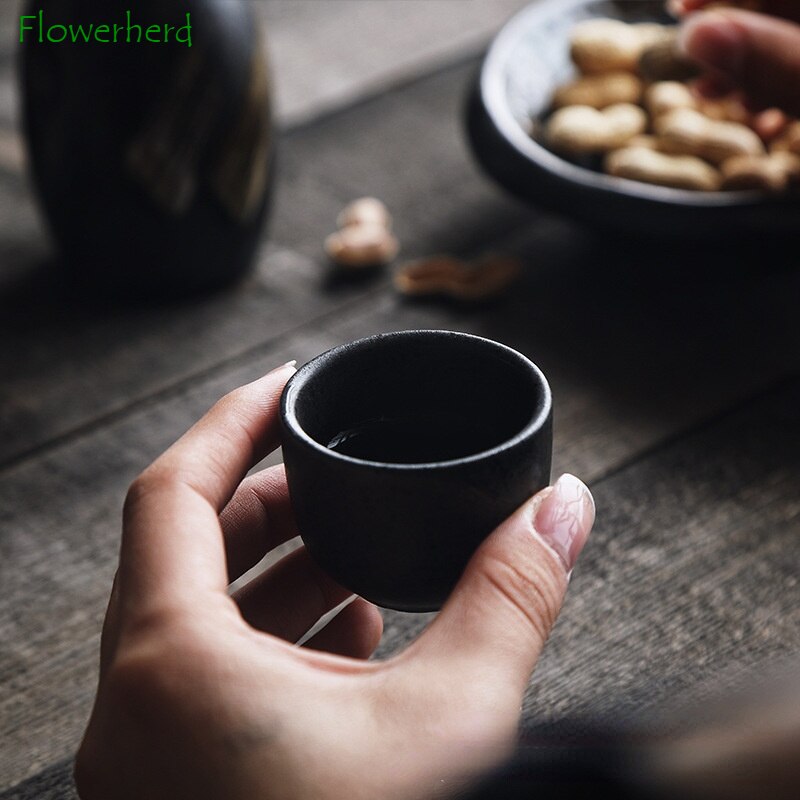 Japanese Style Wine Set, Ceramic Sake Set, Wine Dispenser, White Wine, Rice Wine Cup, Small Wine Glass, Home Drinking Set acacuss