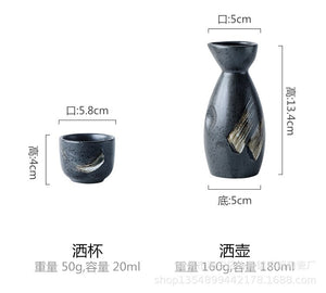 Japanese Style Wine Set, Ceramic Sake Set, Wine Dispenser, White Wine, Rice Wine Cup, Small Wine Glass, Home Drinking Set acacuss