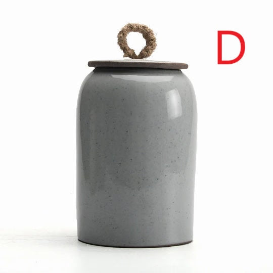 ACACUSS Japanese Ceramic Tea Container Cans Canister | Retro Stoneware | Ceramic Airtight pot Gong Fu | Candy Can | Tea Ceremony Accessories - ACACUSS