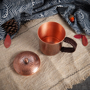 Japanese Vintage Teacups Pure Copper Coffee Cups with Lids Metal Tea Cups Set Creative Office Water Cup Teacup Breakfast Gift acacuss