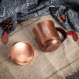 Japanese Vintage Teacups Pure Copper Coffee Cups with Lids Metal Tea Cups Set Creative Office Water Cup Teacup Breakfast Gift acacuss