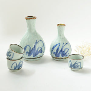 Japanese and Korean Creative Sake Cup Liquor Cup Hand-painted Celadon Jug Wine Set Ceramic Wine Dispenser Sake Set acacuss