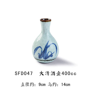 Japanese and Korean Creative Sake Cup Liquor Cup Hand-painted Celadon Jug Wine Set Ceramic Wine Dispenser Sake Set acacuss