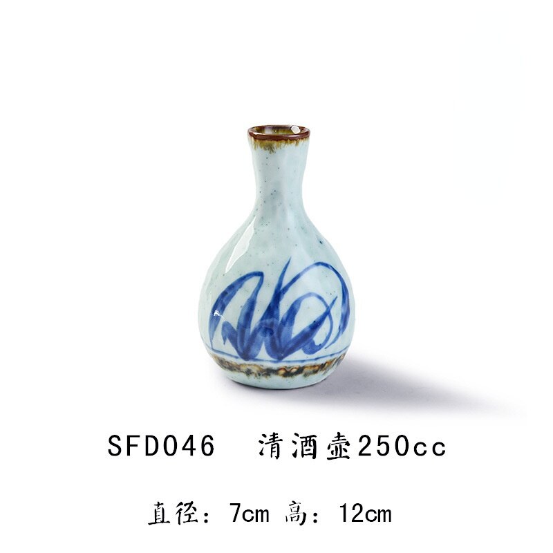 Japanese and Korean Creative Sake Cup Liquor Cup Hand-painted Celadon Jug Wine Set Ceramic Wine Dispenser Sake Set acacuss