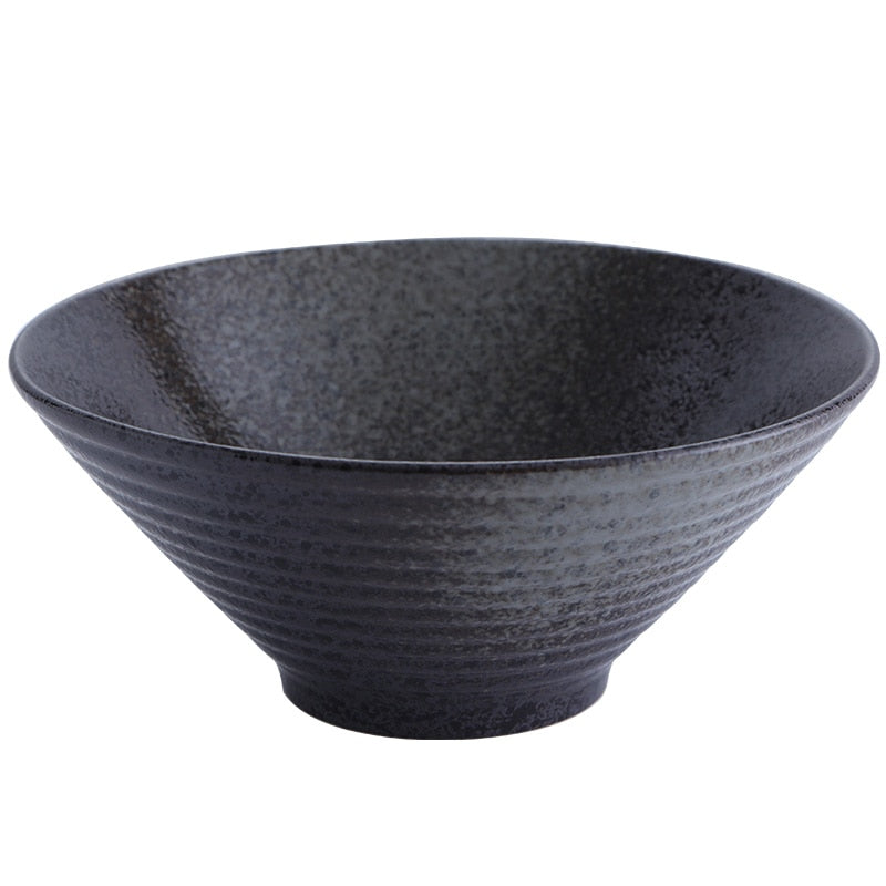 Japanese creative tableware set, commercial bamboo hat ceramic bowl, household large ramen, rice, noodles, soup bowl acacuss
