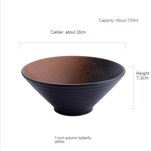 Japanese creative tableware set, commercial bamboo hat ceramic bowl, household large ramen, rice, noodles, soup bowl acacuss