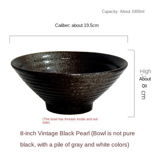 Japanese creative tableware set, commercial bamboo hat ceramic bowl, household large ramen, rice, noodles, soup bowl acacuss