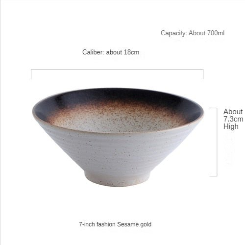 Japanese creative tableware set, commercial bamboo hat ceramic bowl, household large ramen, rice, noodles, soup bowl acacuss