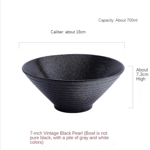 Japanese creative tableware set, commercial bamboo hat ceramic bowl, household large ramen, rice, noodles, soup bowl acacuss