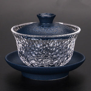 Japanese-style Heat-resistant Glass Gaiwan Ceramic with Cover Teacup Tea Maker Household Transparent Tea Bowl Boutique Tea Set acacuss